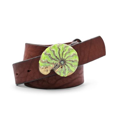 Cinturón marrón de piel vacuna anchura 40 mm